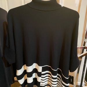 Alfani Plus 0X Blk Short Sleeve Cuffed Turtleneck